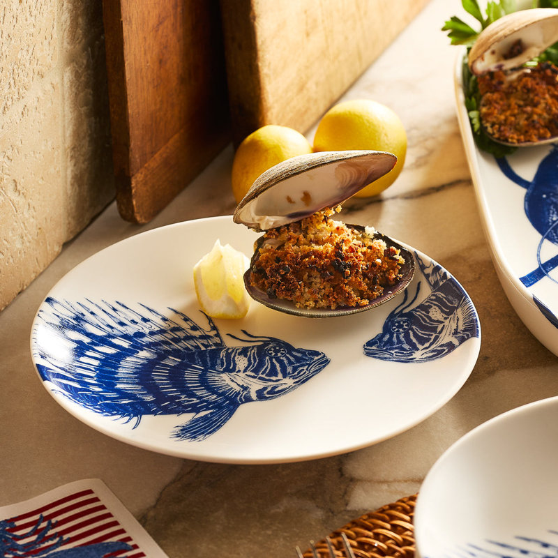 Spiky Fish Porcelain Salad/Dessert Plate