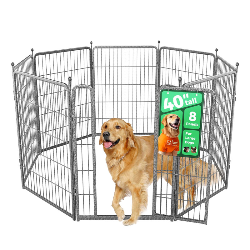 FXW Aster Dog Playpen Designed for Yard, 40inch 8 Panels, 40"" H x 54.8" W x 54.8" D