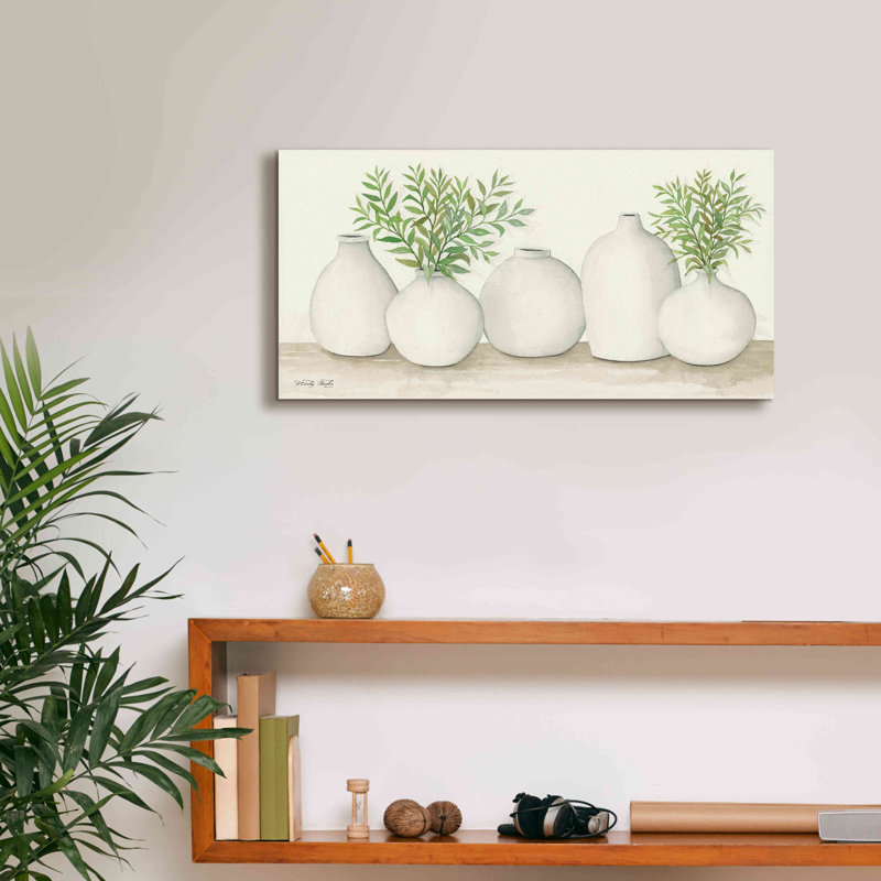 «Simplicity in White I» par Cindy Jacobs, art mural sur toile, L 24 po x H 12 po