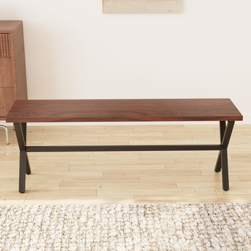 Banc de salle à manger Kristofer, banc de rangement pour chaussures d'entrée (2 bancs), Brown/Black