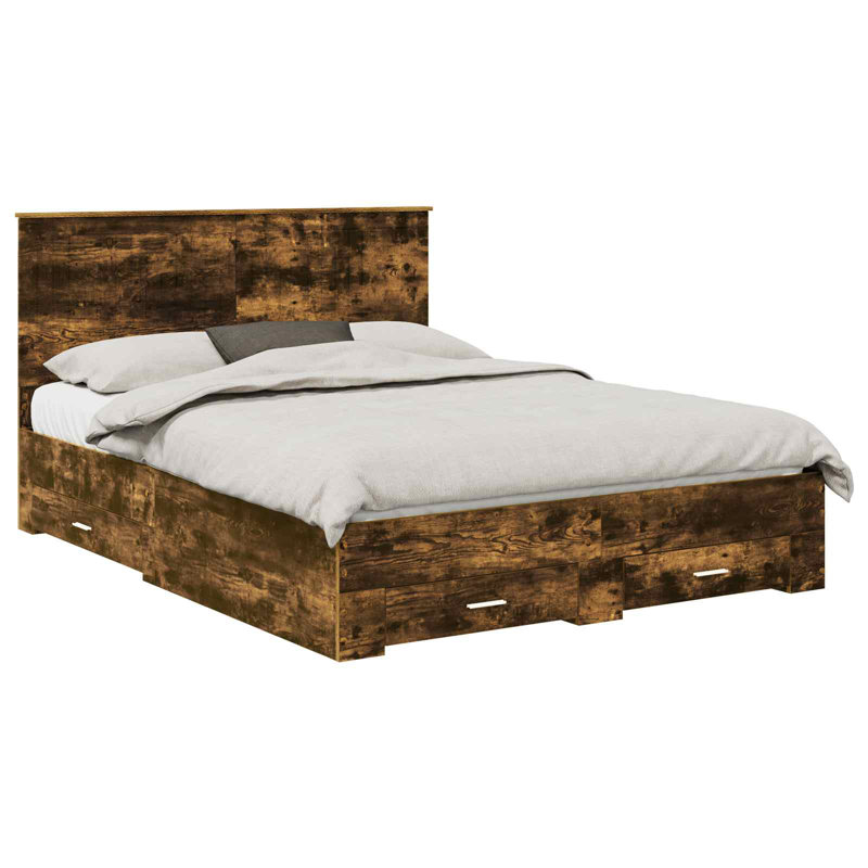 Bed, Smoked Oak, Kingsize (5')