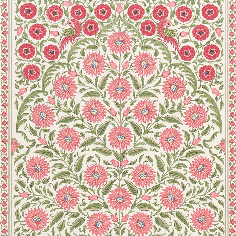 Schumacher x Mark D. Sikes Montecito Panel Set Wallpaper, Red