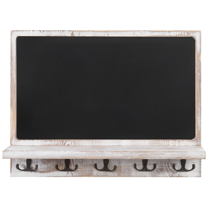 Kadmiel Wall Key Organiser With Chalkboard/Key Hooks, Beige