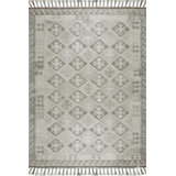 Gray Hand-Knotted Wool Diamond Repeat Geometric Modern Contemporary Carpet Rug