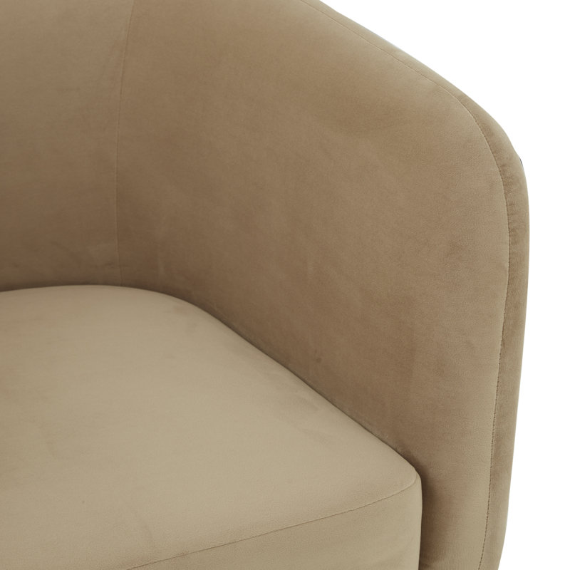 Fauteuil d'appoint en velours Alexandro, Velours brun clair