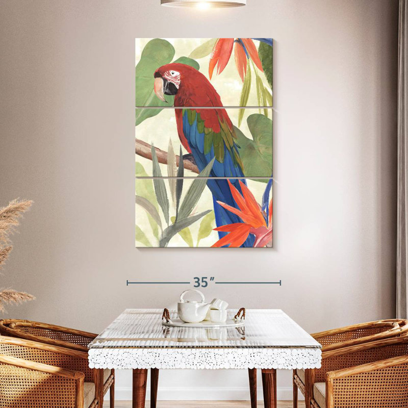 Brampt Tropical Parrot Composition III, 50" H x 32" W