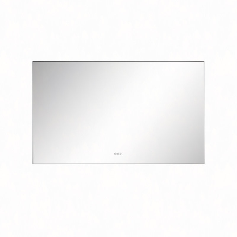 Miroir de salle de bain 60 po x 36 po à DEL avec rétro-éclairage et miroir mural, Métal industriel