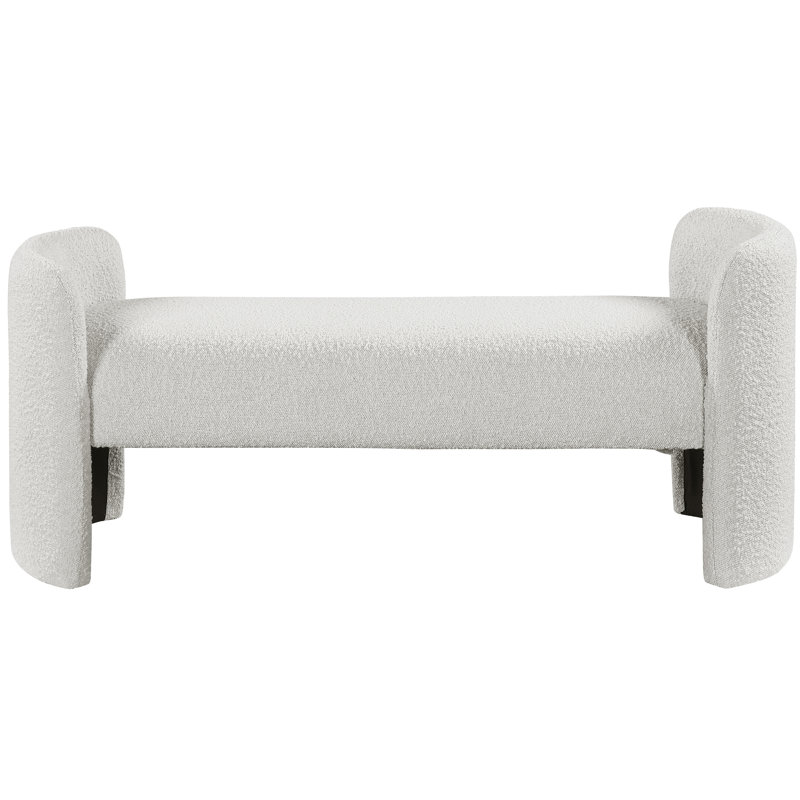 Banc en tissu Peyton Boucle, Tissu crème bouclé