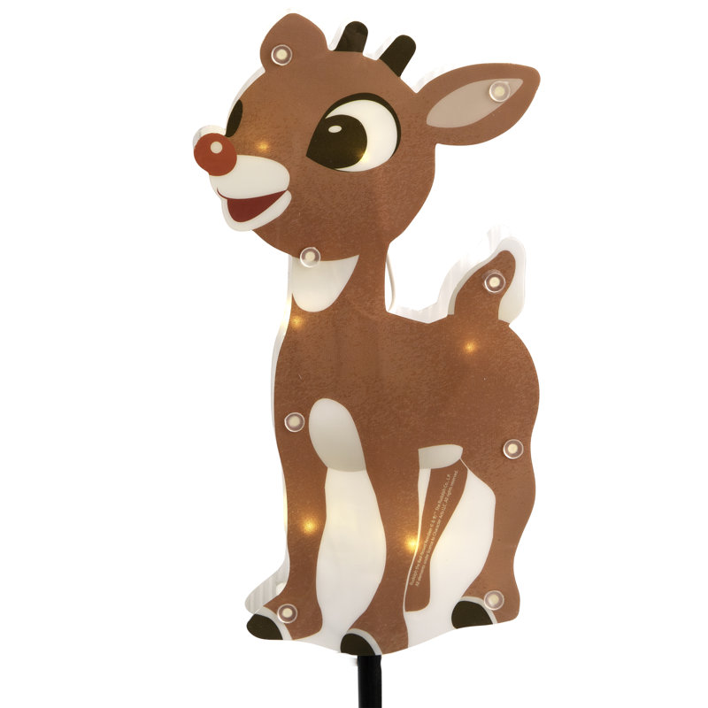 Ensemble de 4 marqueurs de chemin de Noël Rudolph and Friends - lumières claires