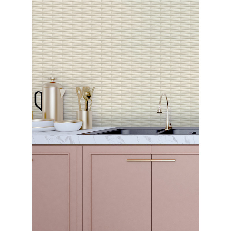 Rouleau de papier peint lisse L 27 pi x l 27 po Dosher Gator, Beige