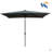 Rectangular Patio Solar LED Lighted Outdoor Umbrellas With Crank And Push Button Tilt-1237557141