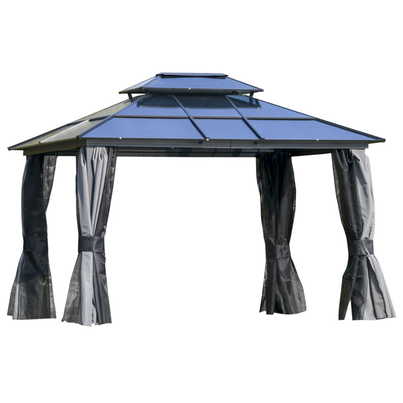 Metal Patio Gazebo, 12 Ft. W x 10 Ft. D