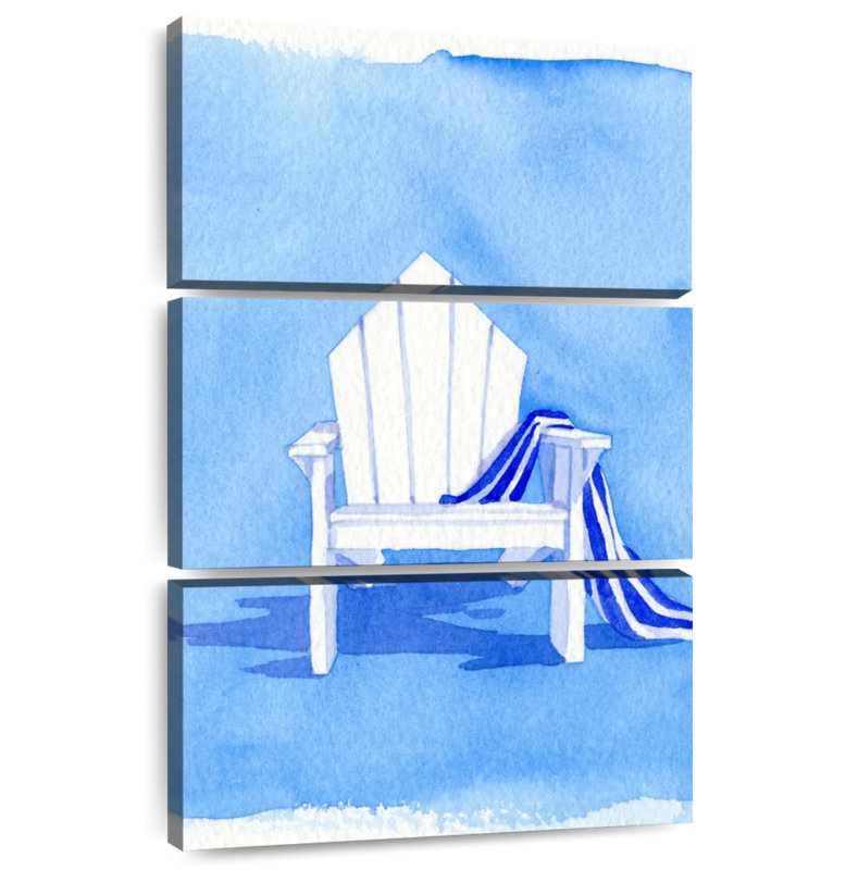Chaise bleue Gillard, H 32 po x l 20 po