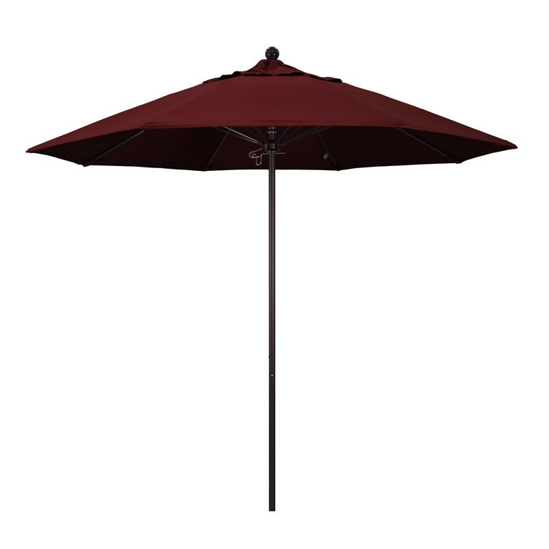 Parasol de marché 9 pi Hibo, Bronze, Bourgogne performance toile