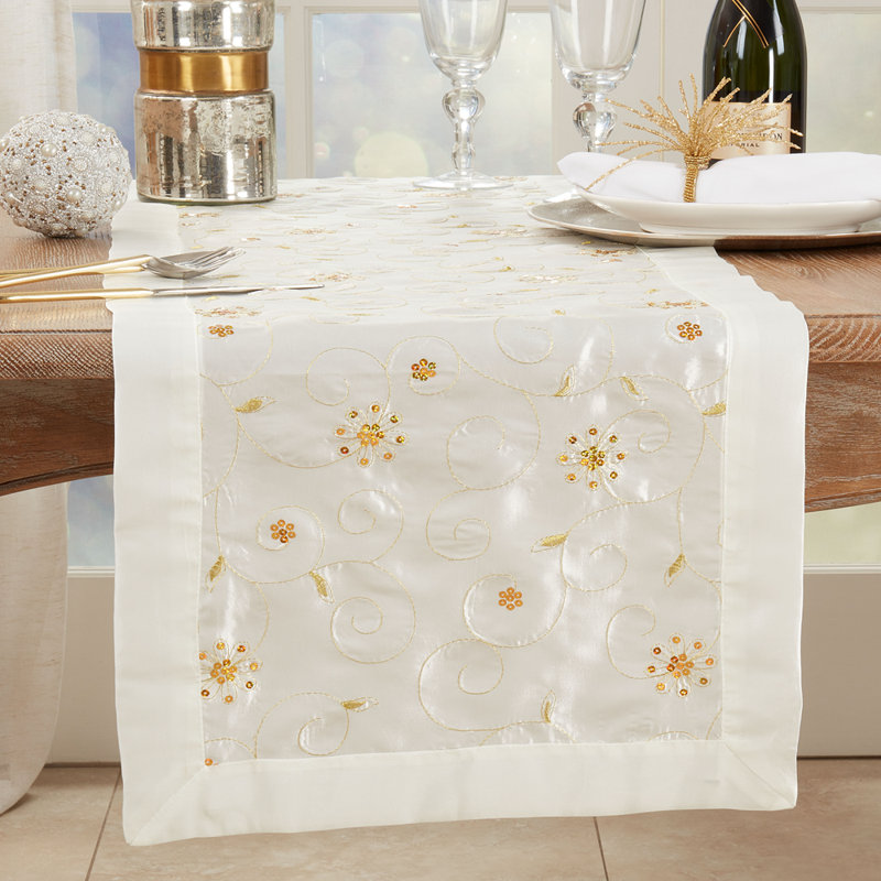 Raycliff Table Runner, Ivory, 72" L x 16" W