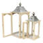 Ensemble de lanternes en bois et en verre 2 pièces
