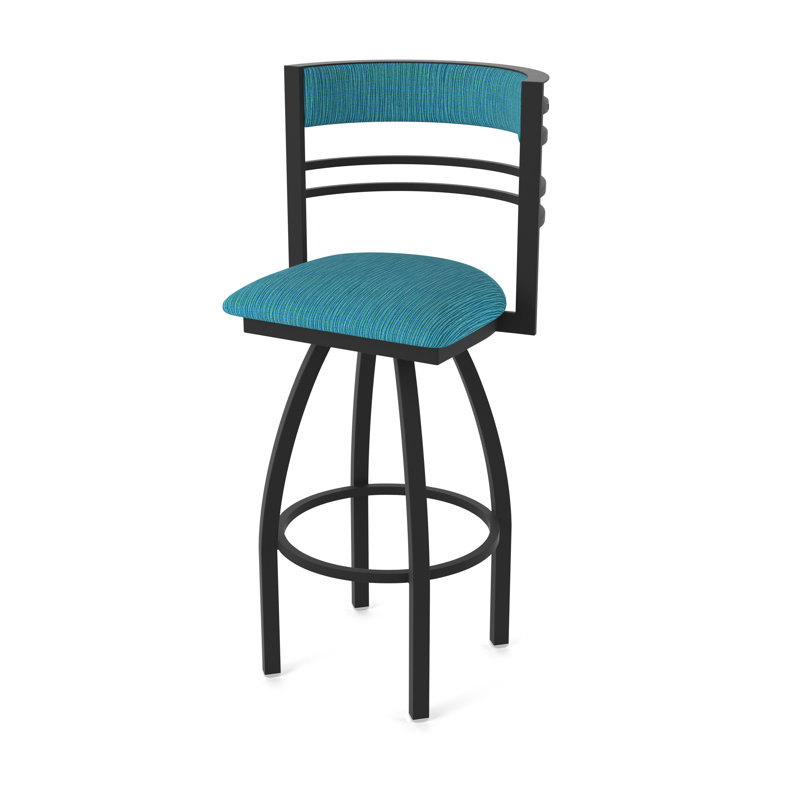 Hunter Swivel Stool, Black Wrinkle, Tabouret de bar (siège d'une hauteur de 36 po), Tissu-graphique marée