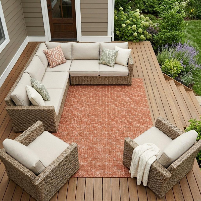 Tapis extérieur lavable antidérapant 9 pi x 12 pi en terre cuite
