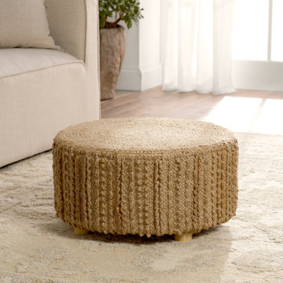 Tabouret brun uni fait à la main Gracie Oaks (cylindre de 24 po x 24 po x 12 po)