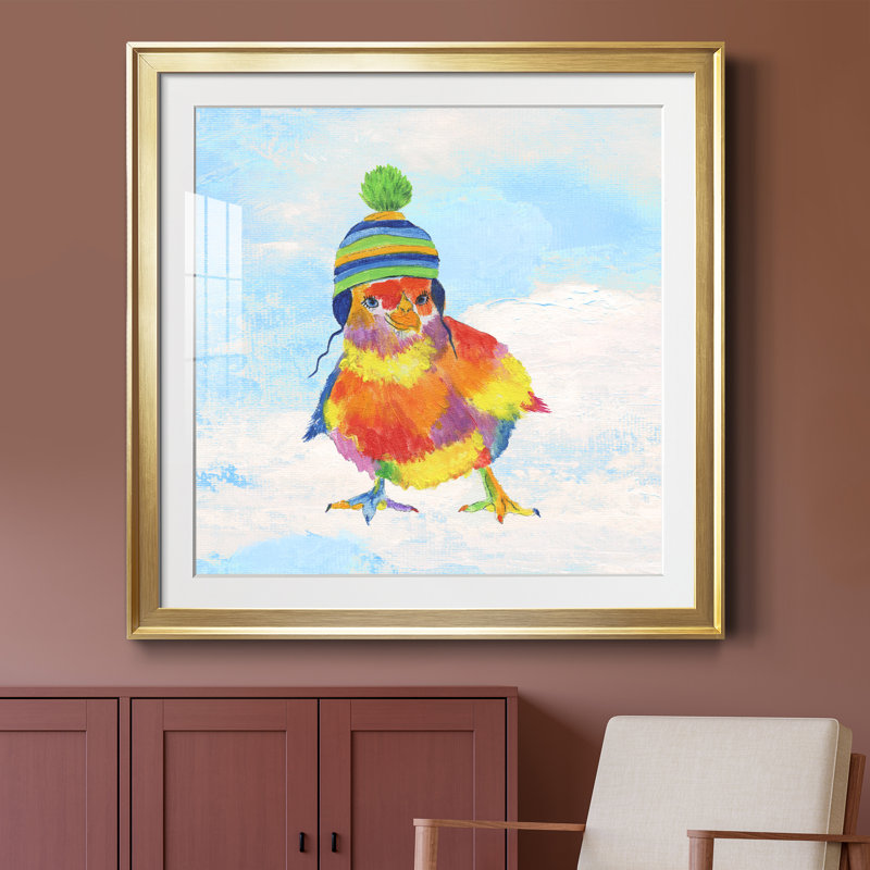 «Never Regret Being Kind» - peinture encadrée, Encadrement doré, H 30,5 po x l 30,5 po x P 1,5 po