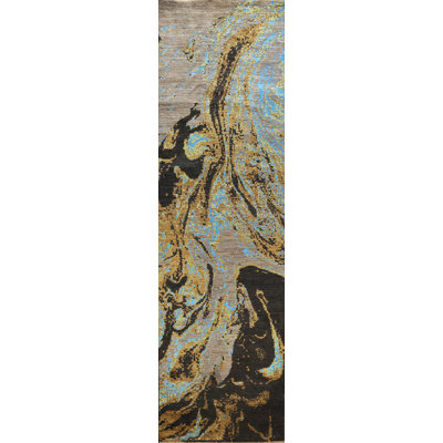 One-of-a-Kind 3' X 12'3" New Age Runner Area Rug in