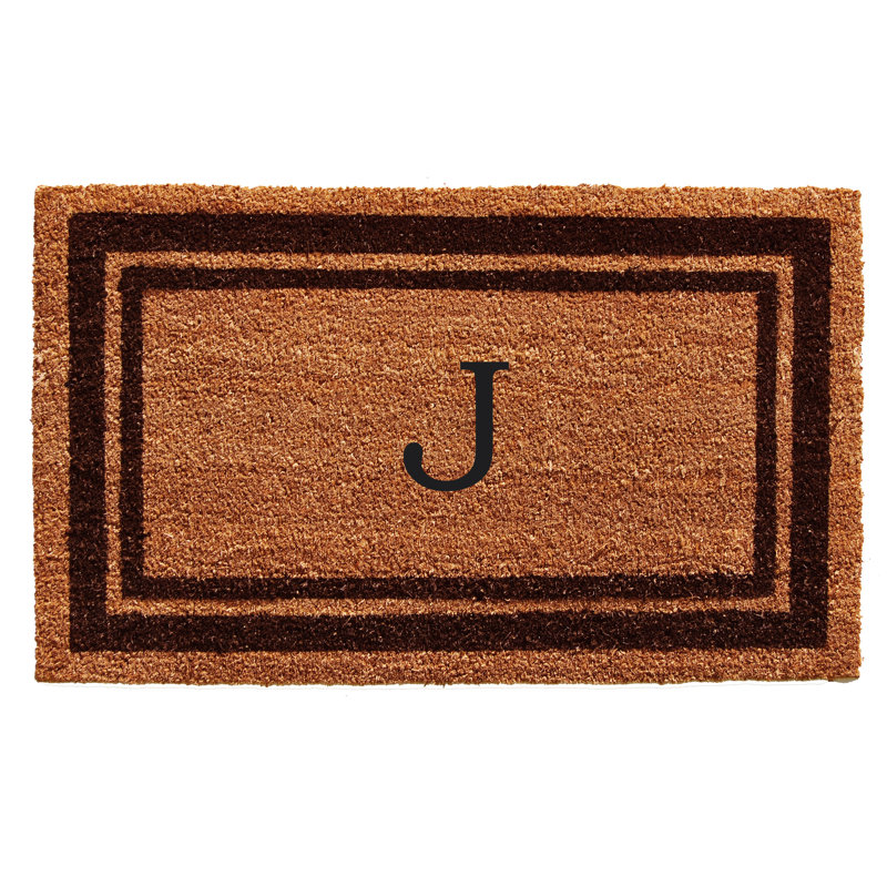 Tapis d'entrée antidérapant Stortz, Rectangle 1 pi 6 po x 2 pi 6 po, J, Brun foncé / brun