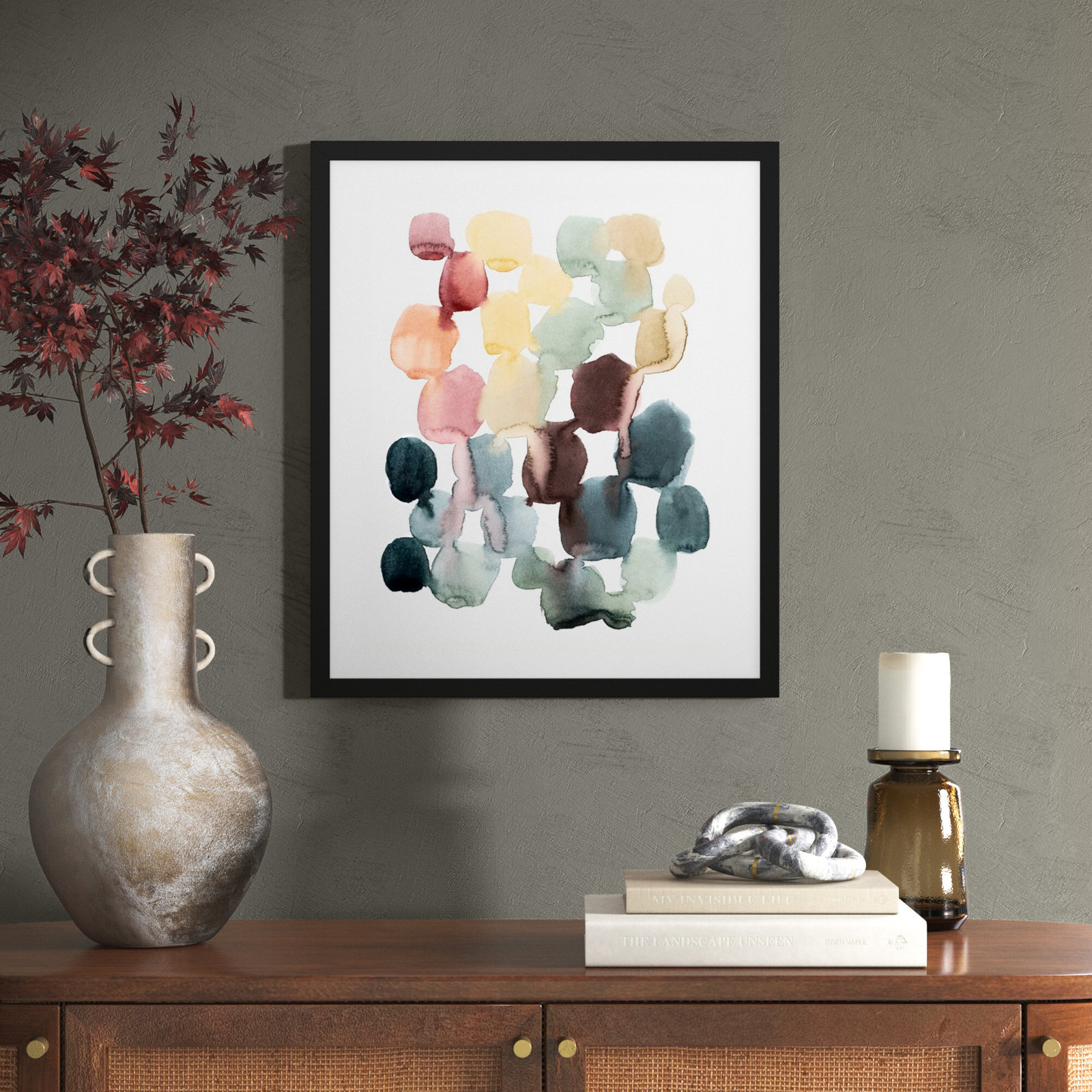 Desert Stones II by Grace Popp, 25" H x 21" W, Black Framed Paper