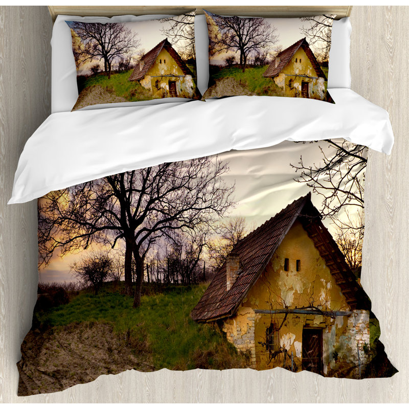Rustic Multicolor Microfiber Queen Duvet Cover Set