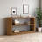 Contemporary Oval Console Table with Ribbed Sides and Two Spacious Open Shelves-315427391