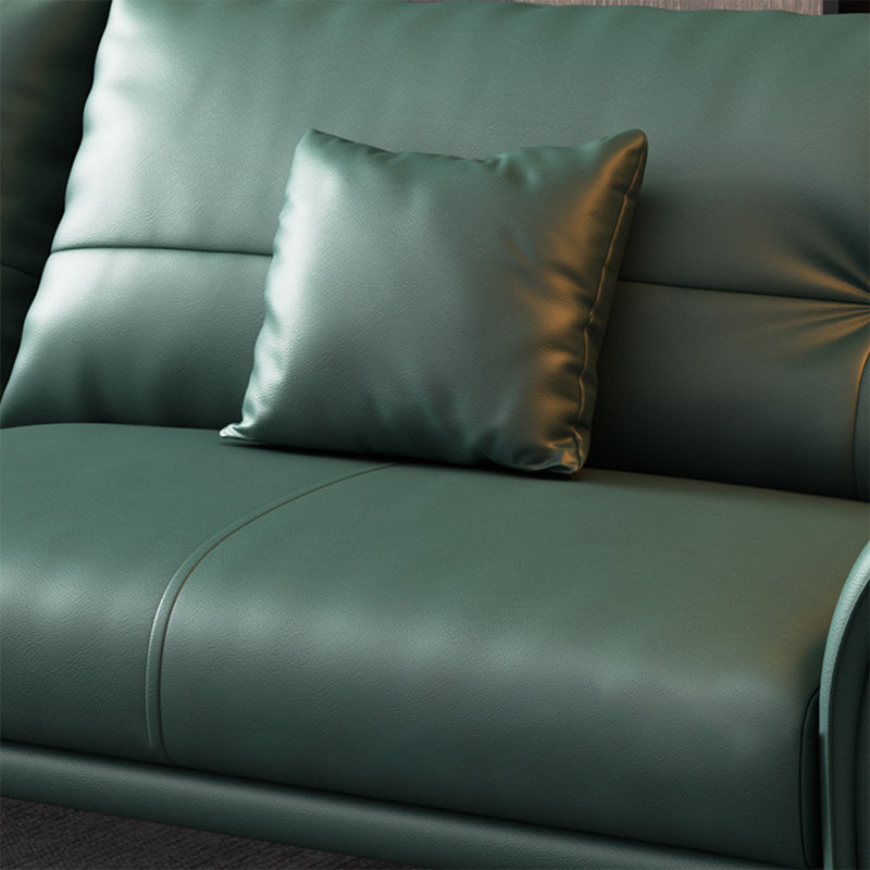 Ensemble de salon 3 pièces en cuir véritable vert