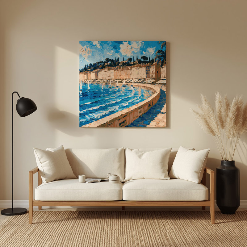 Cities Nice France Grey Metal Wall Art, 144" H x 144" W x 0.05" D