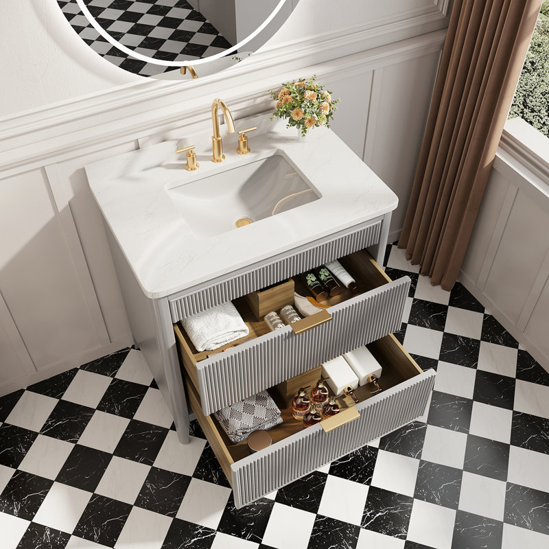 Meuble-lavabo autoportant à simple cuve