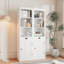 Bibliothèque à 5 tablettes avec armoire, bibliothèque moderne de 71 po de hauteur, tablettes ouvertes et rangement pour le salon, le bureau-270421188