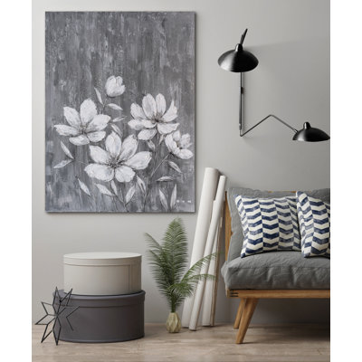 Fleurs - peinture sur toile tendue