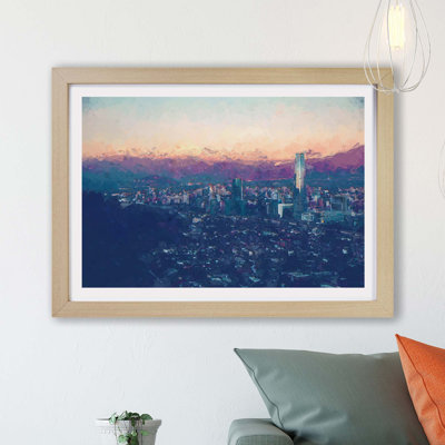 Santiago Skyline in Chile - Framed Print