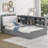 Twin Wood Platform Bed Frame, Storage Headboard, Shelves, 2 Drawers-550000544