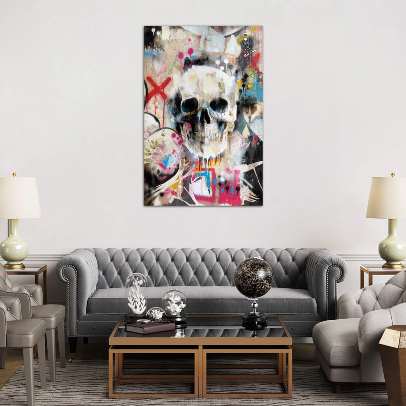 Skull by Famous When Dead - Wrapped Canvas Print, 20.32 cm H x 30.48 cm W, No Frame