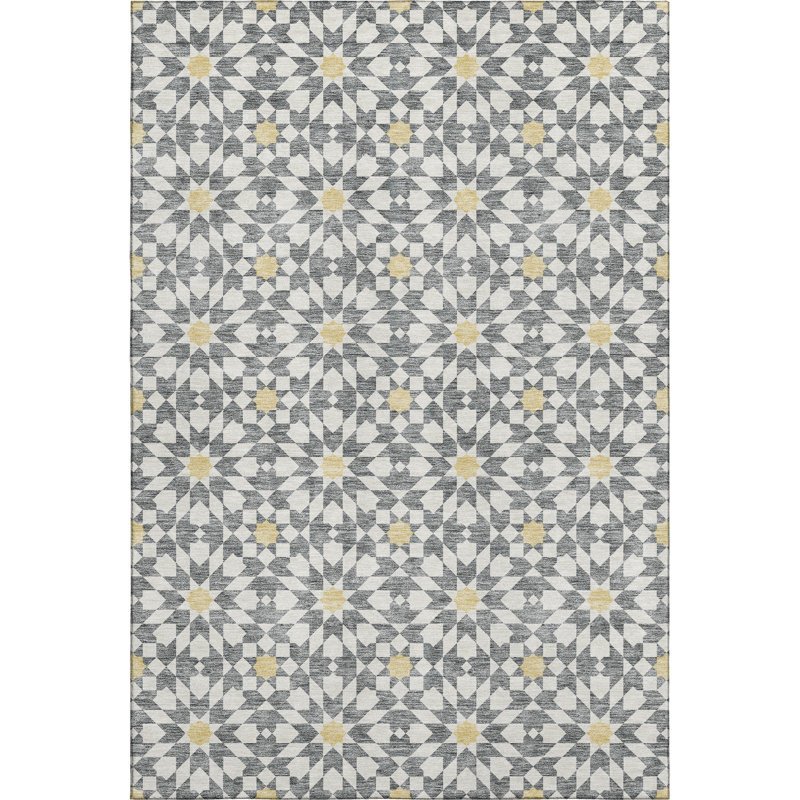 Premium Machine Washable Tweedy Gray Rug, Rectangle 9' x 12'