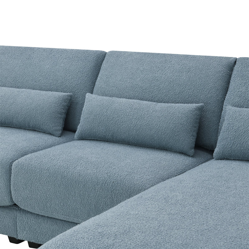 Jurinus Modular Sofa, Blue Polyester