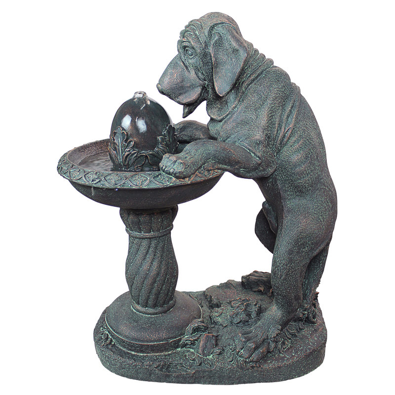 Dog's Refreshing Drink Resin Sculptural Fountain