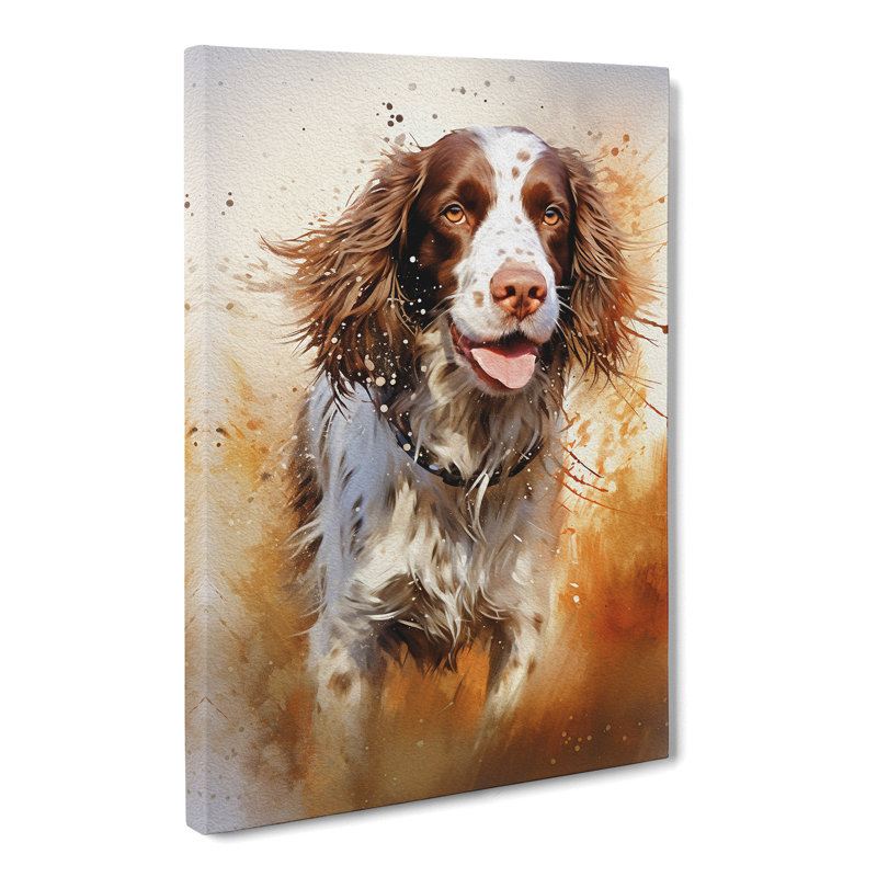 English Springer Spaniel Action Painting - Print, 76cm H x 50cm W x 3cm D