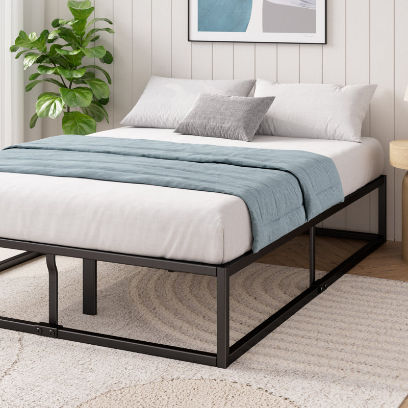 Dekker Metal Platform Bed with Wooden slat support 35cm/14in Height, Kingsize (5')