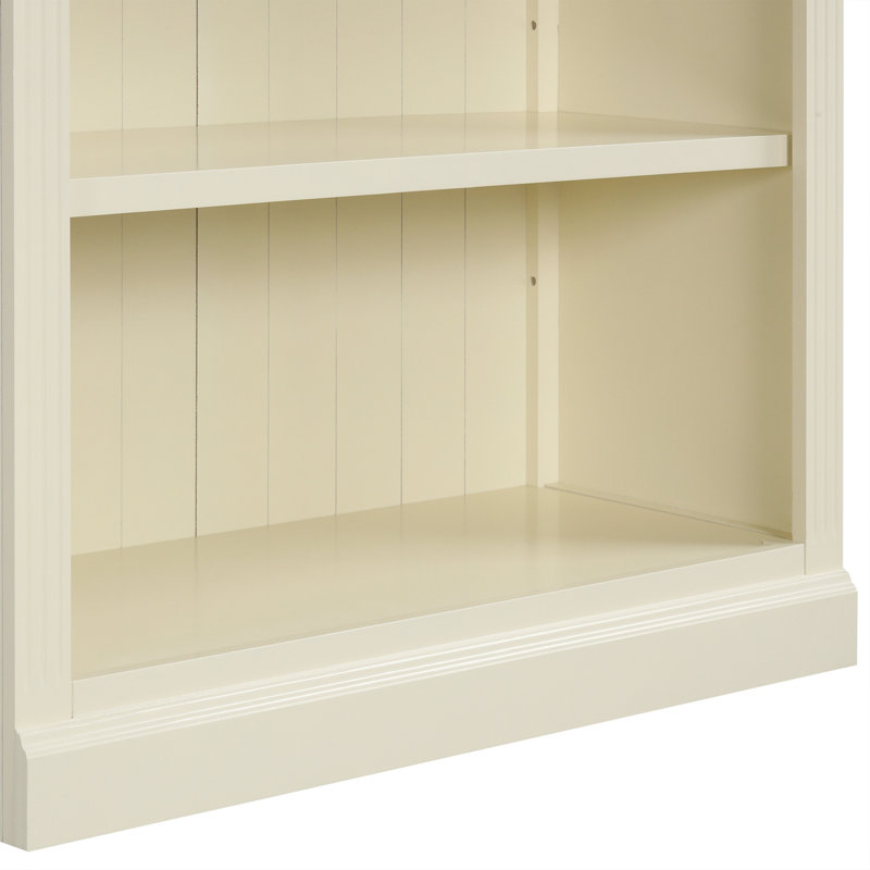 Bibliothèque en bois avec bande lumineuse et tablettes réglables, Beige+Cream
