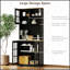 Armoire de cuisine autoportante avec portes en verre et tablettes réglables pour le rangement et la présentation organisés