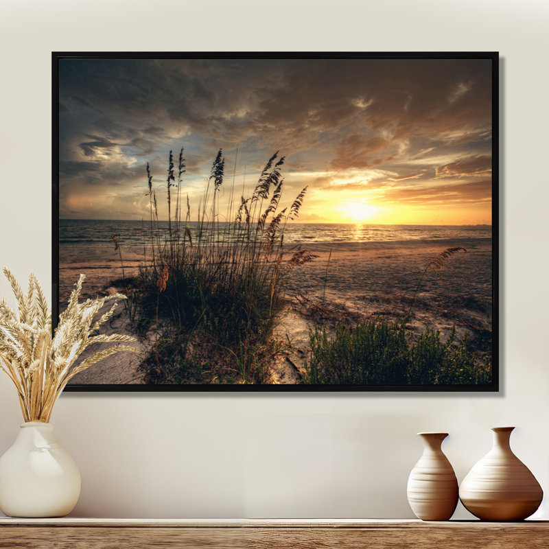 Plage, coucher de soleil, reproduction d'art sur toile, reproduction de photographie de paysage côtier, H 30 po x l 40 po