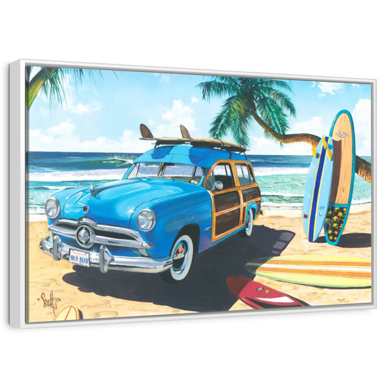 Amis tropicaux tropicaux, Cadre flottant blanc, 37 po x 25 po