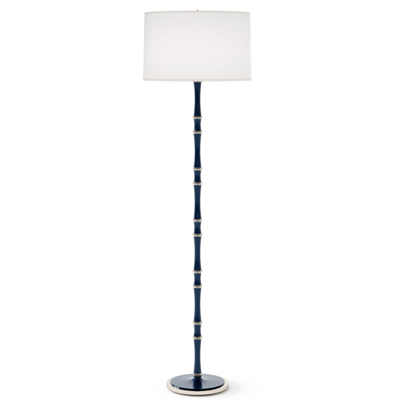 Lampe sur pied traditionnelle 64,50 po Kane, Bleu minuit / nickel poli, Céladon