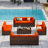 Mecayla 10 Person Wicker Outdoor Modular Sectional Seating Group With Cushions-322533292-331295557