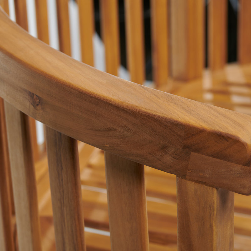 Woodfield Banana shaped Bench in FSC solid Wood, Brown
