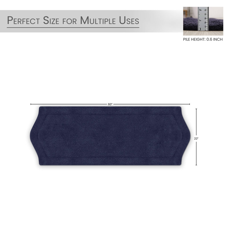 Tapis pour salle de bain Morissette, L 22 po x L 60 po, Marine